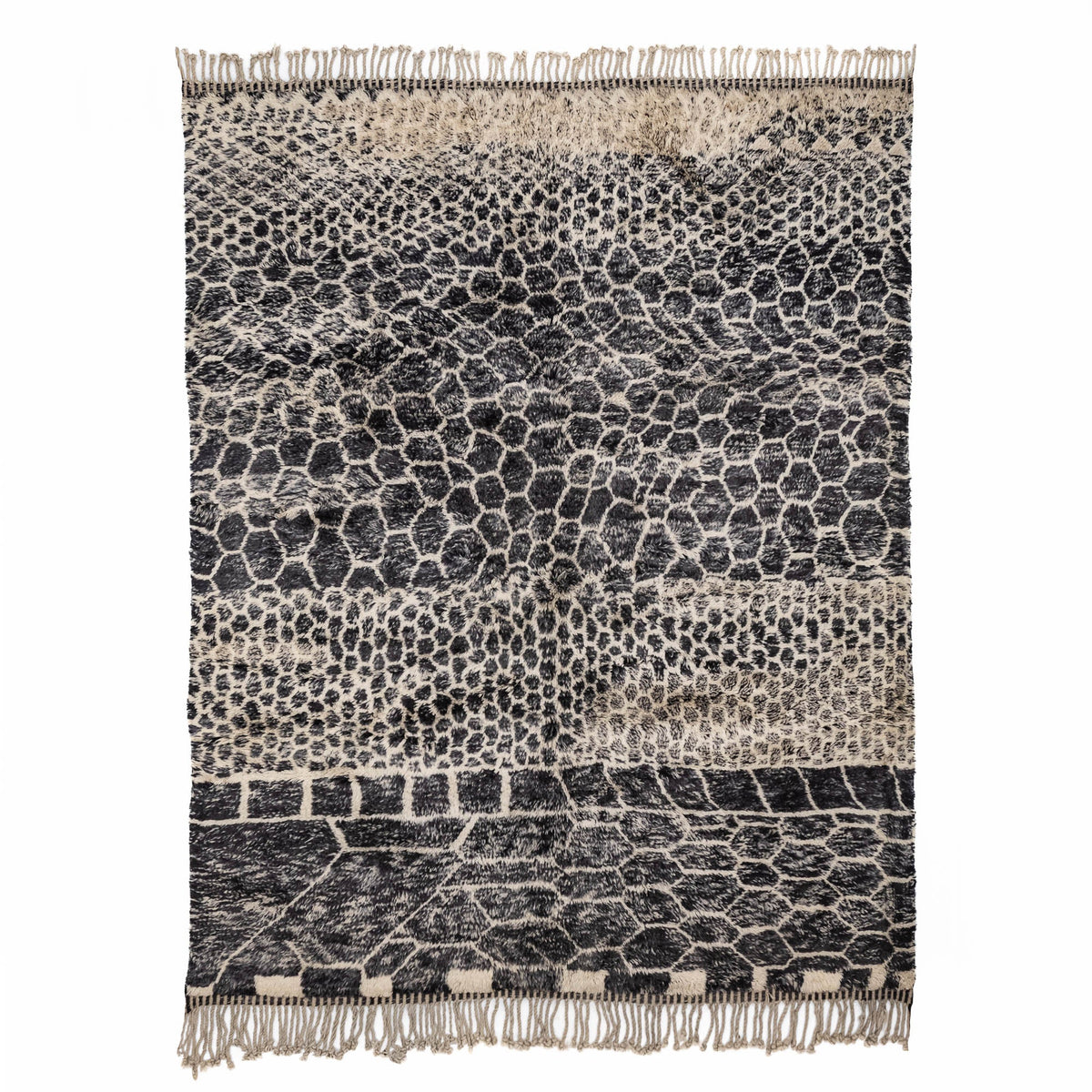 Mamba Noir - Luxueux tapis Berbère shaggy