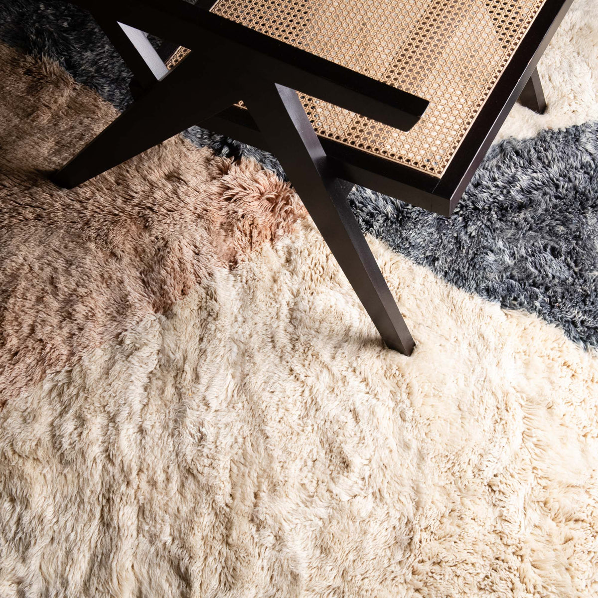 Collapse Rond - Luxueux tapis Berbère shaggy