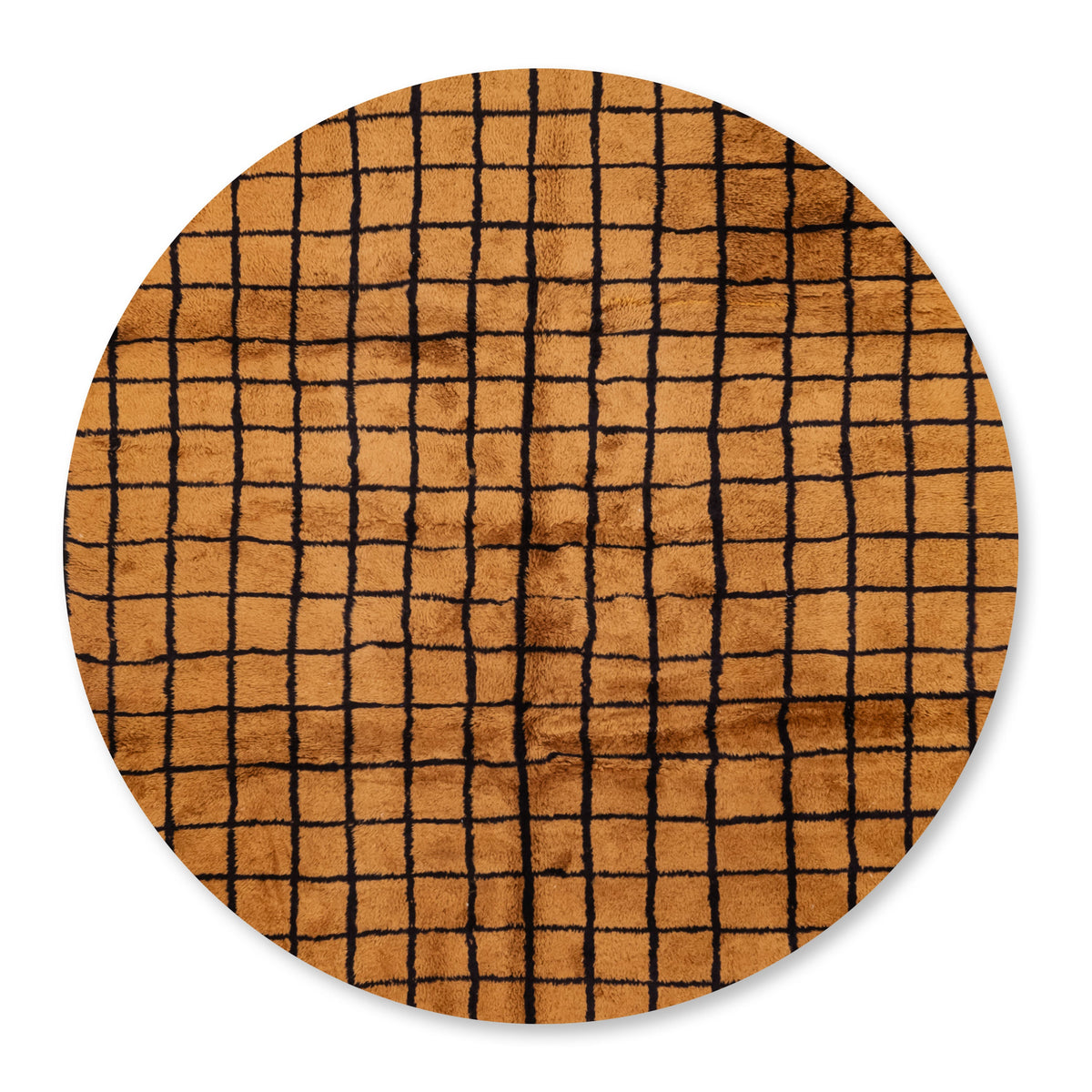 Grille Bronzienne Rond - Luxueux tapis Berbère shaggy