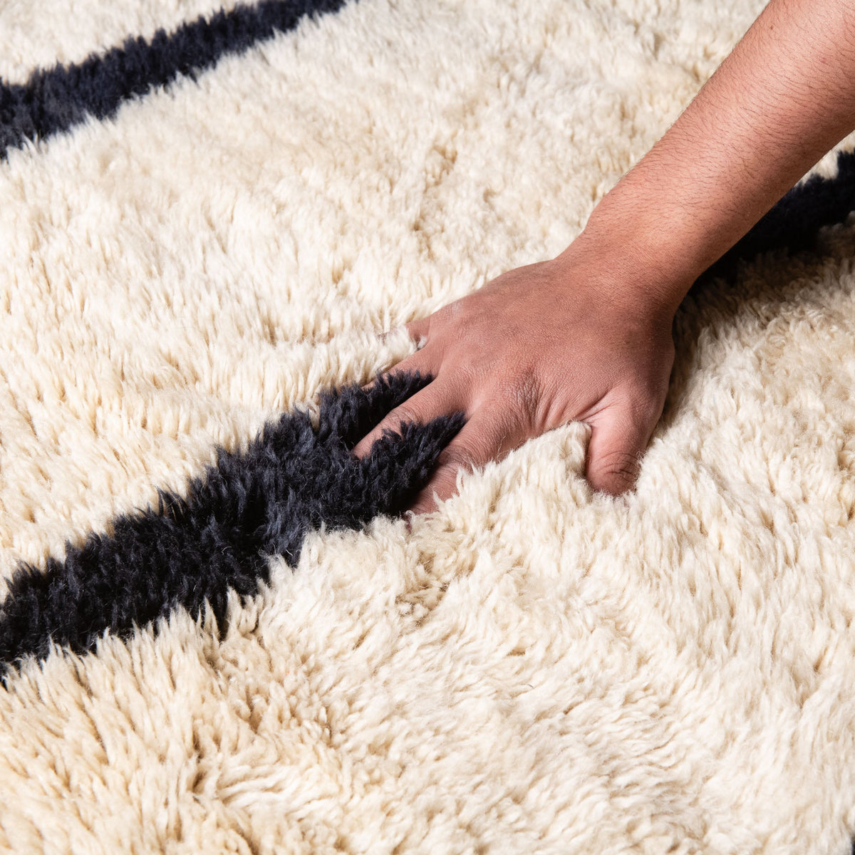 Rythme Élégant Rond - Luxueux tapis Berbère shaggy