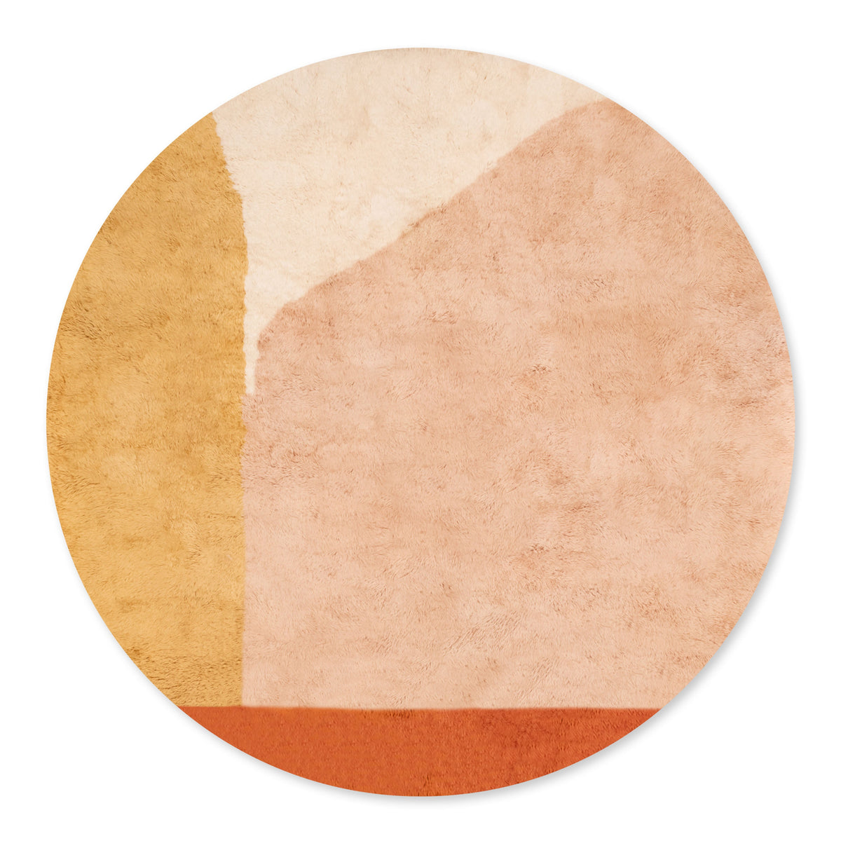 Rêve De Tangerine Rond - Luxueux tapis Berbère shaggy