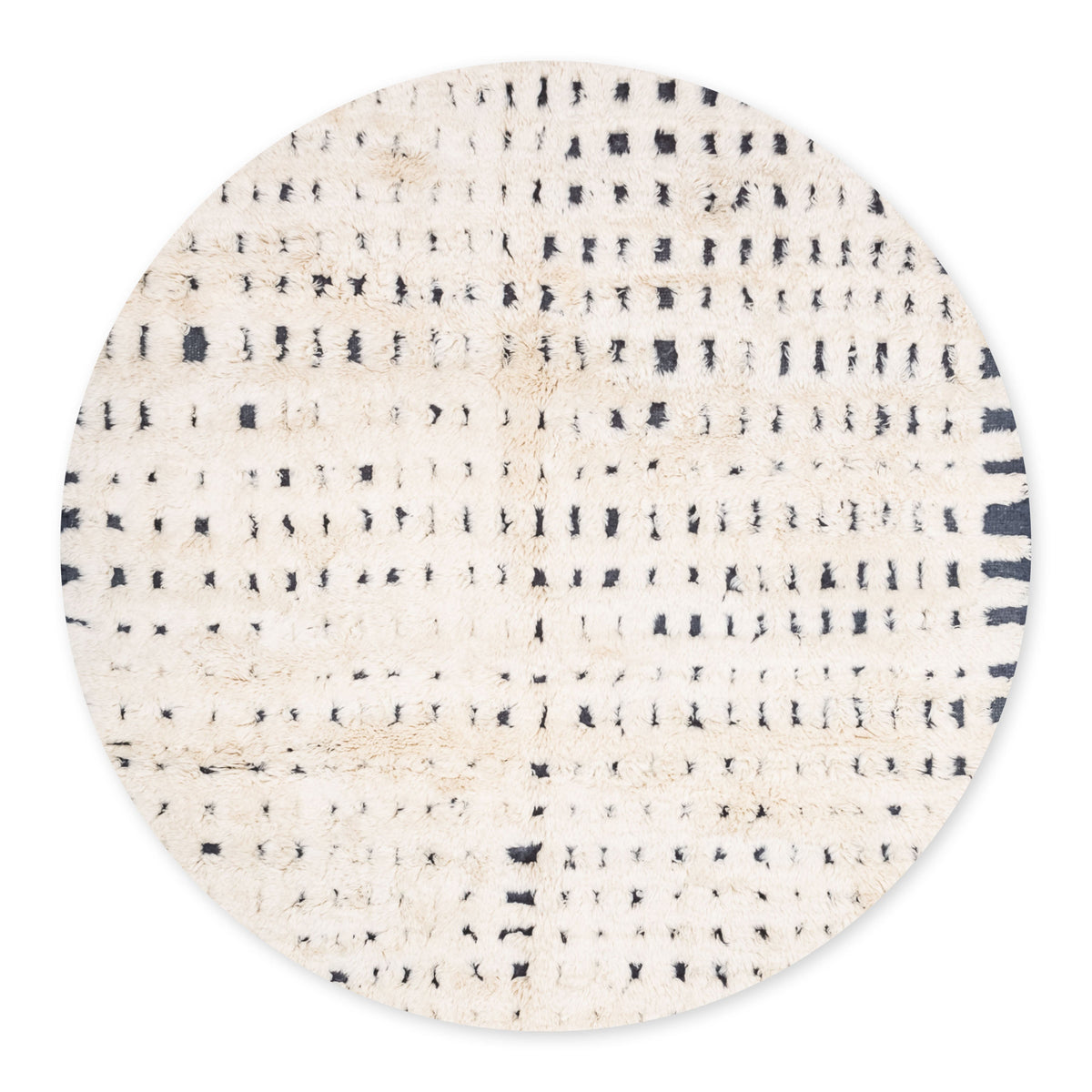 Mélodie Monochrome Rond - Luxueux tapis Berbère shaggy