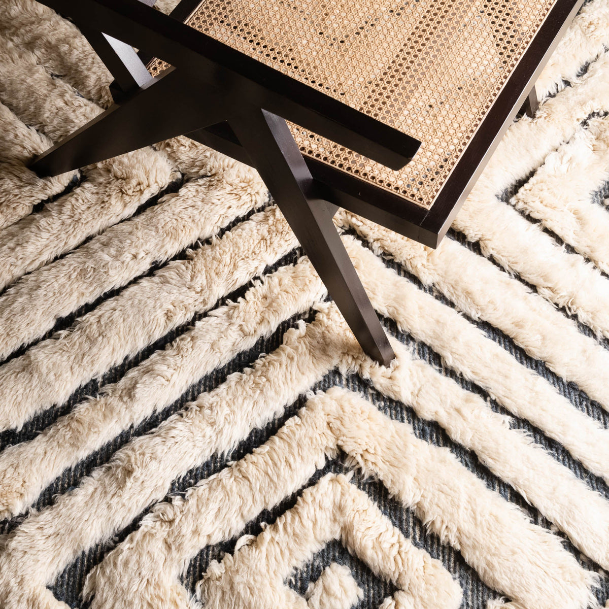 Losange Rond - Luxueux tapis Berbère shaggy