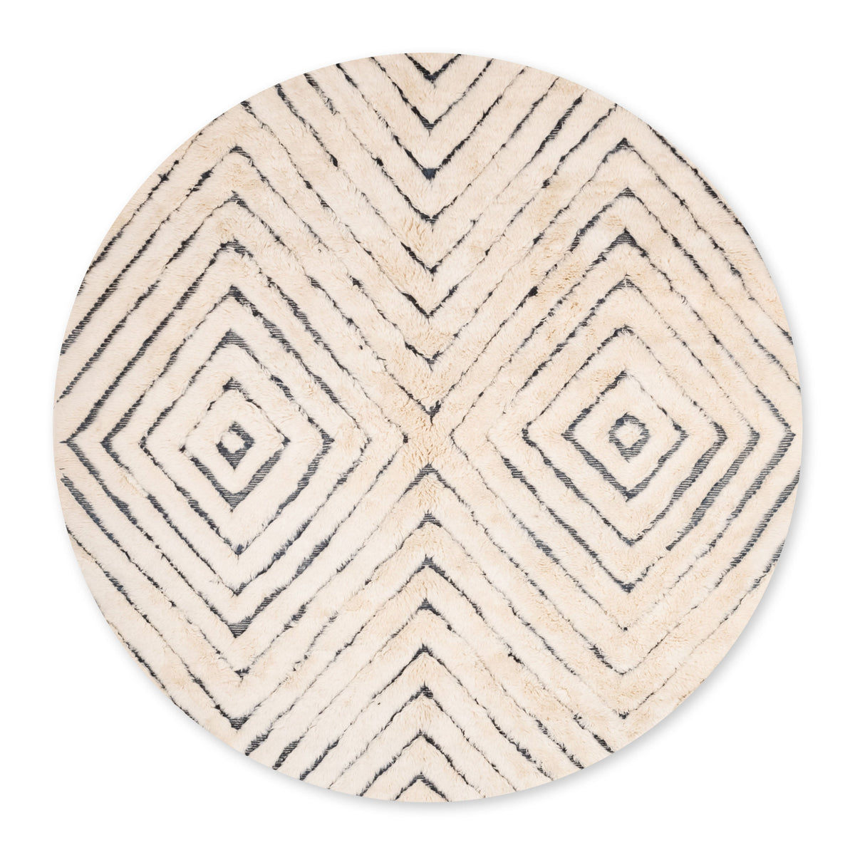 Losange Rond - Luxueux tapis Berbère shaggy