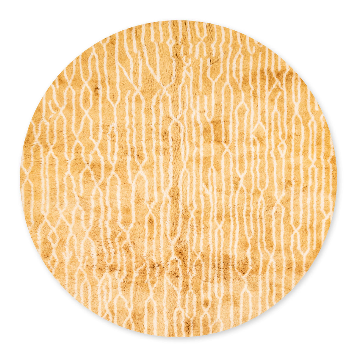 Rêve De Citrine Rond - Luxueux tapis Berbère shaggy