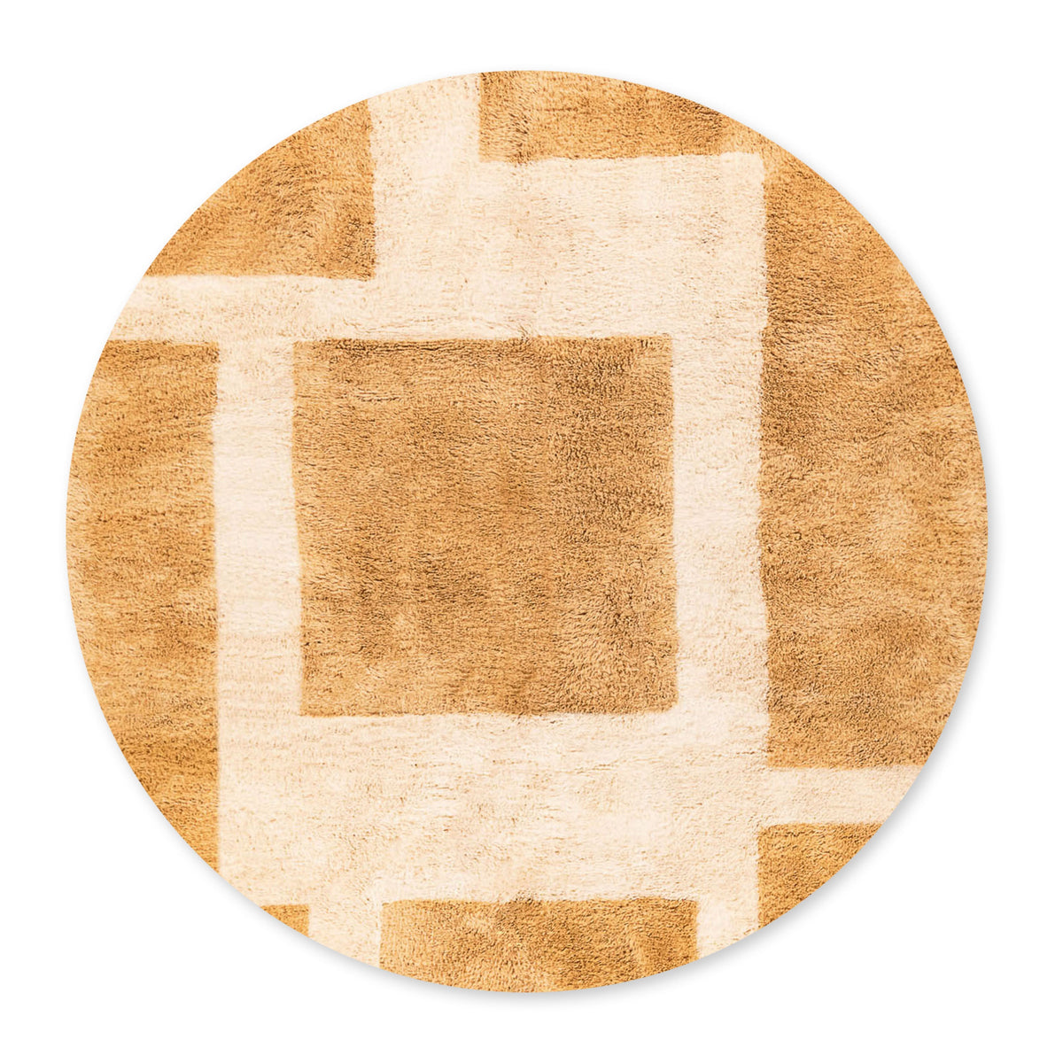 Mosaïque ensoleillée Rond - Luxueux tapis Berbère shaggy