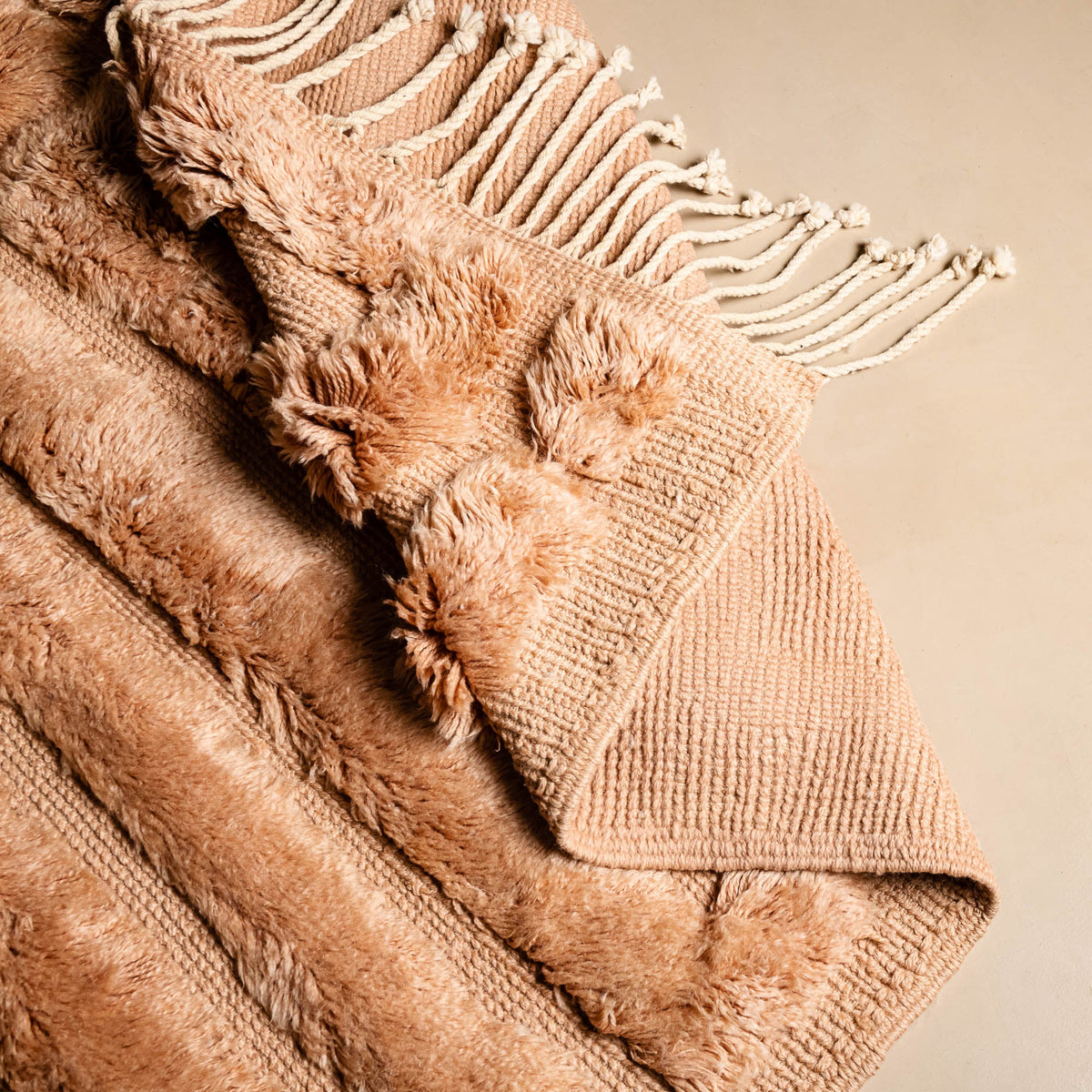 Délice De Corail - Luxueux tapis Berbère shaggy