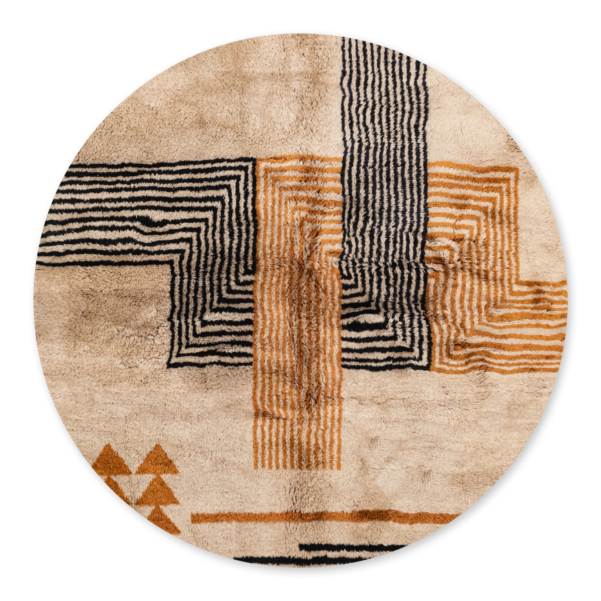 Harmonie de formes Rond - Luxueux tapis Berbère shaggy