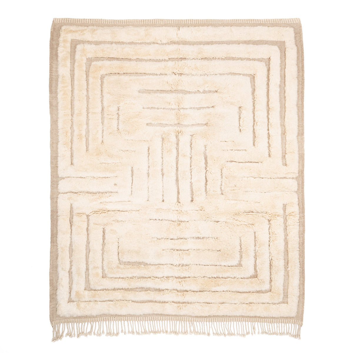 Labyrinthe Spirituel - Luxueux tapis Berbère shaggy