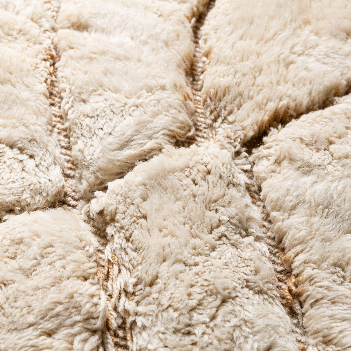 Intersection de rivières Rond - Luxueux tapis Berbère shaggy
