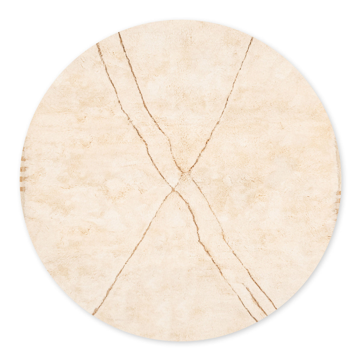 Intersection de rivières Rond - Luxueux tapis Berbère shaggy