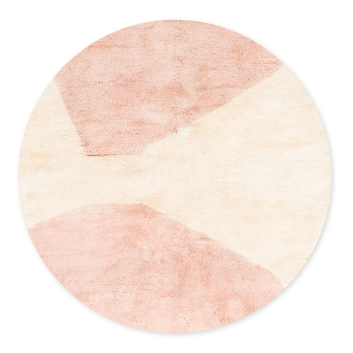 Pétales Rougissants Rond - Luxueux tapis Berbère shaggy