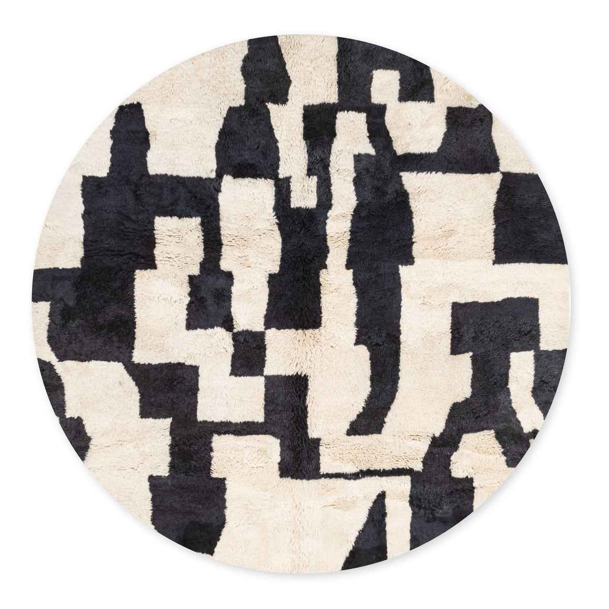 Lumière tachetée Rond - Luxueux tapis Berbère shaggy