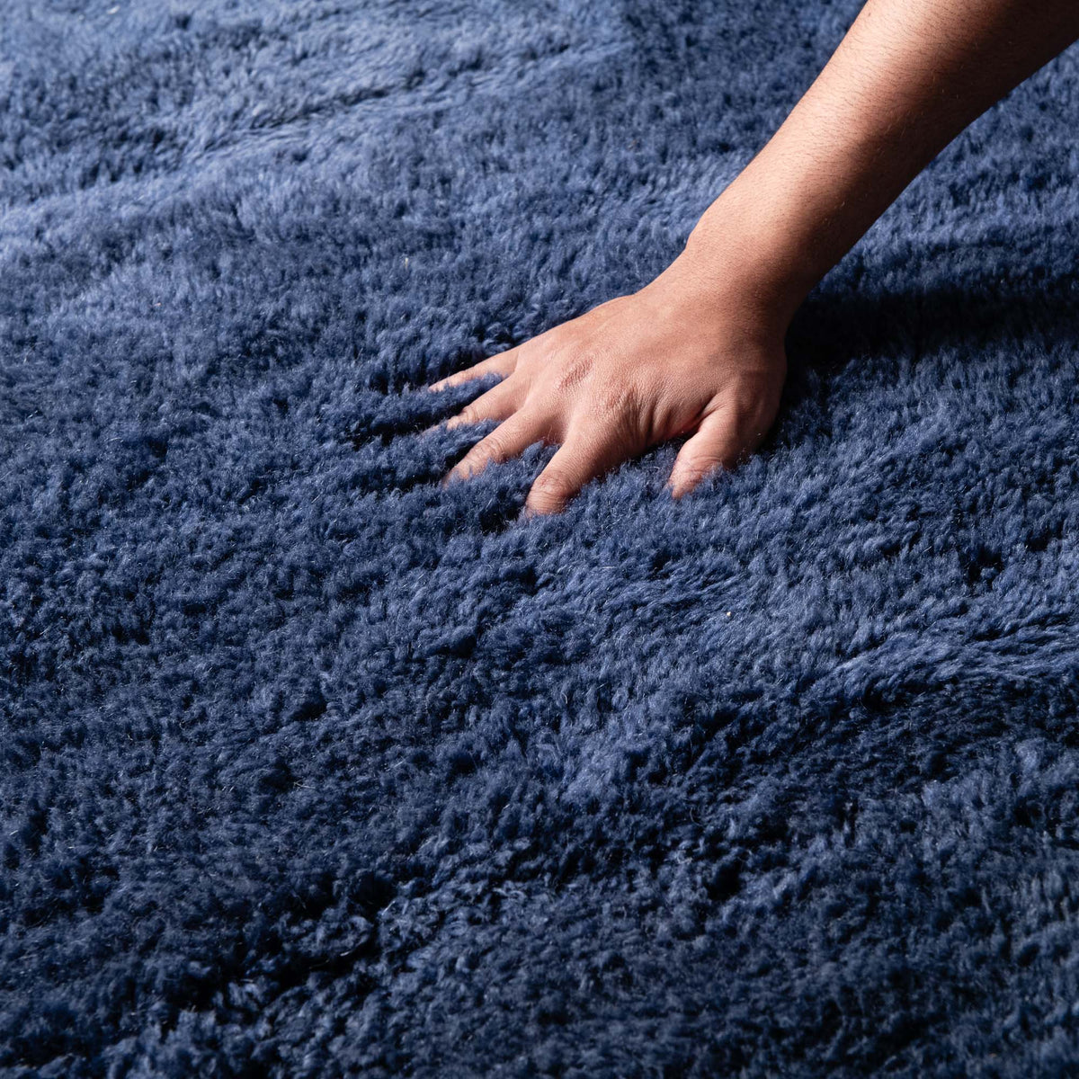 Mer de nuit Rond - Luxueux tapis Berbère shaggy