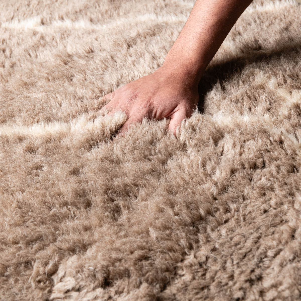 Chemins de Terre - Luxueux tapis Berbère shaggy de couloir
