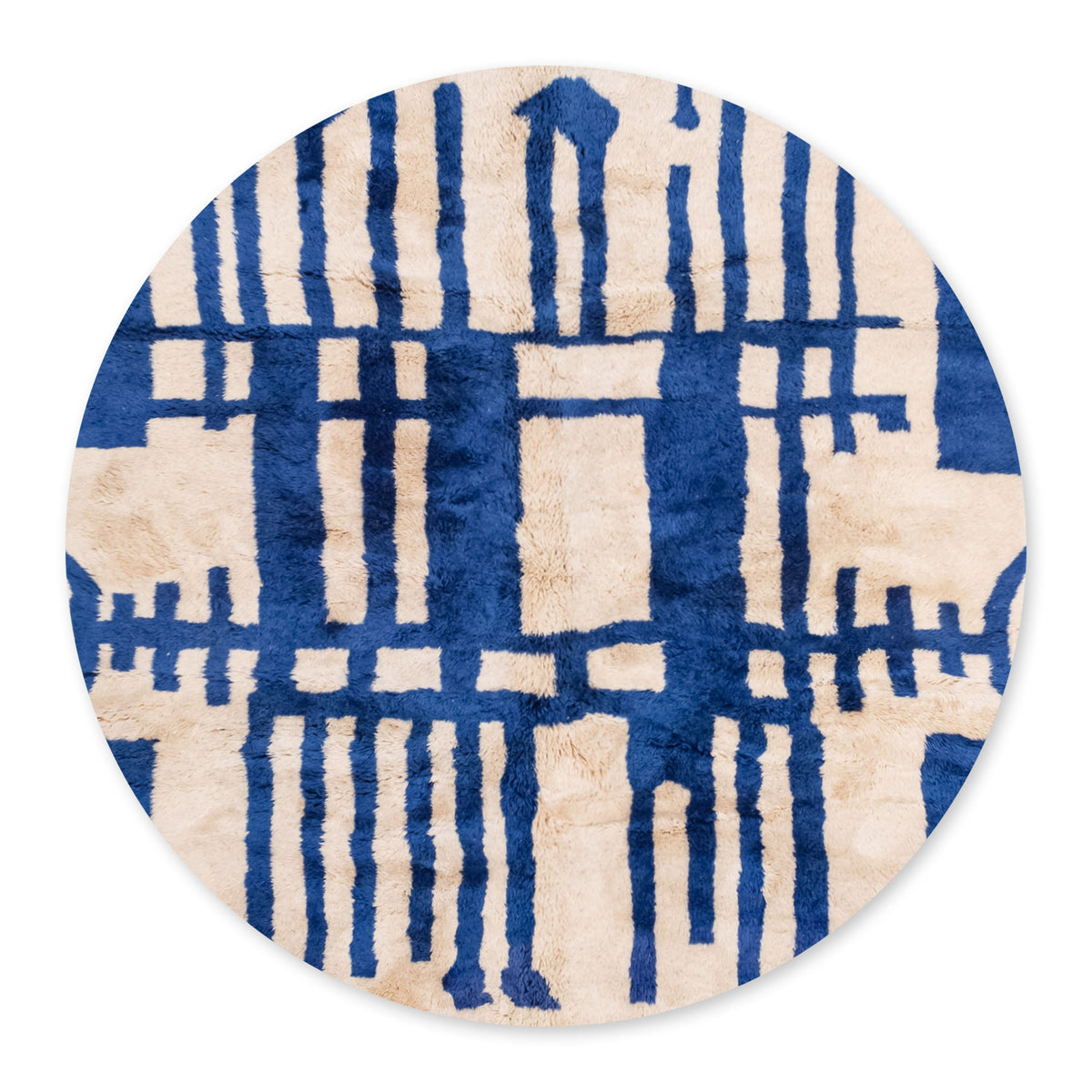 Tribu Océanique Rond - Luxueux tapis Berbère shaggy