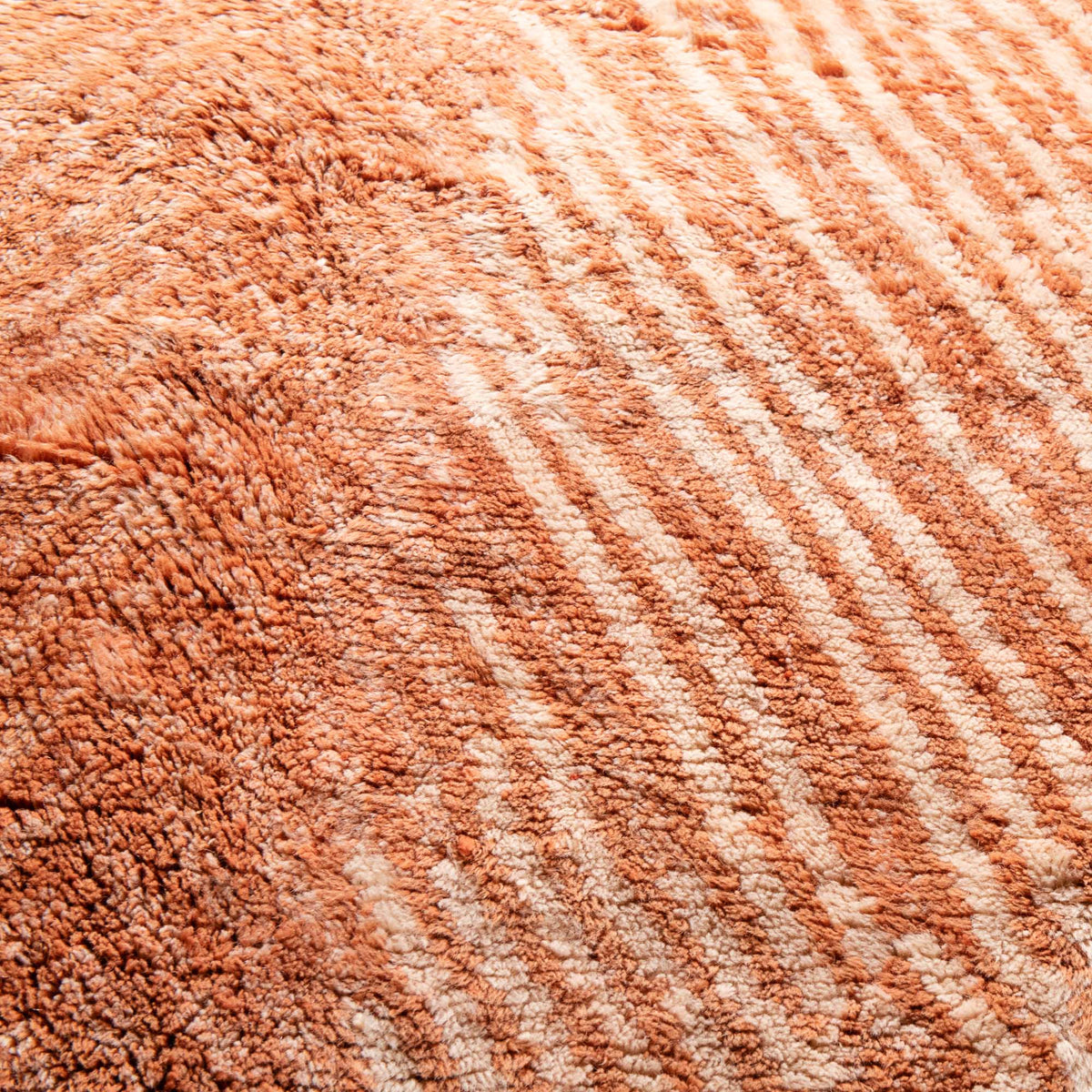 Zeste d'orange Rond - Luxueux tapis Berbère shaggy