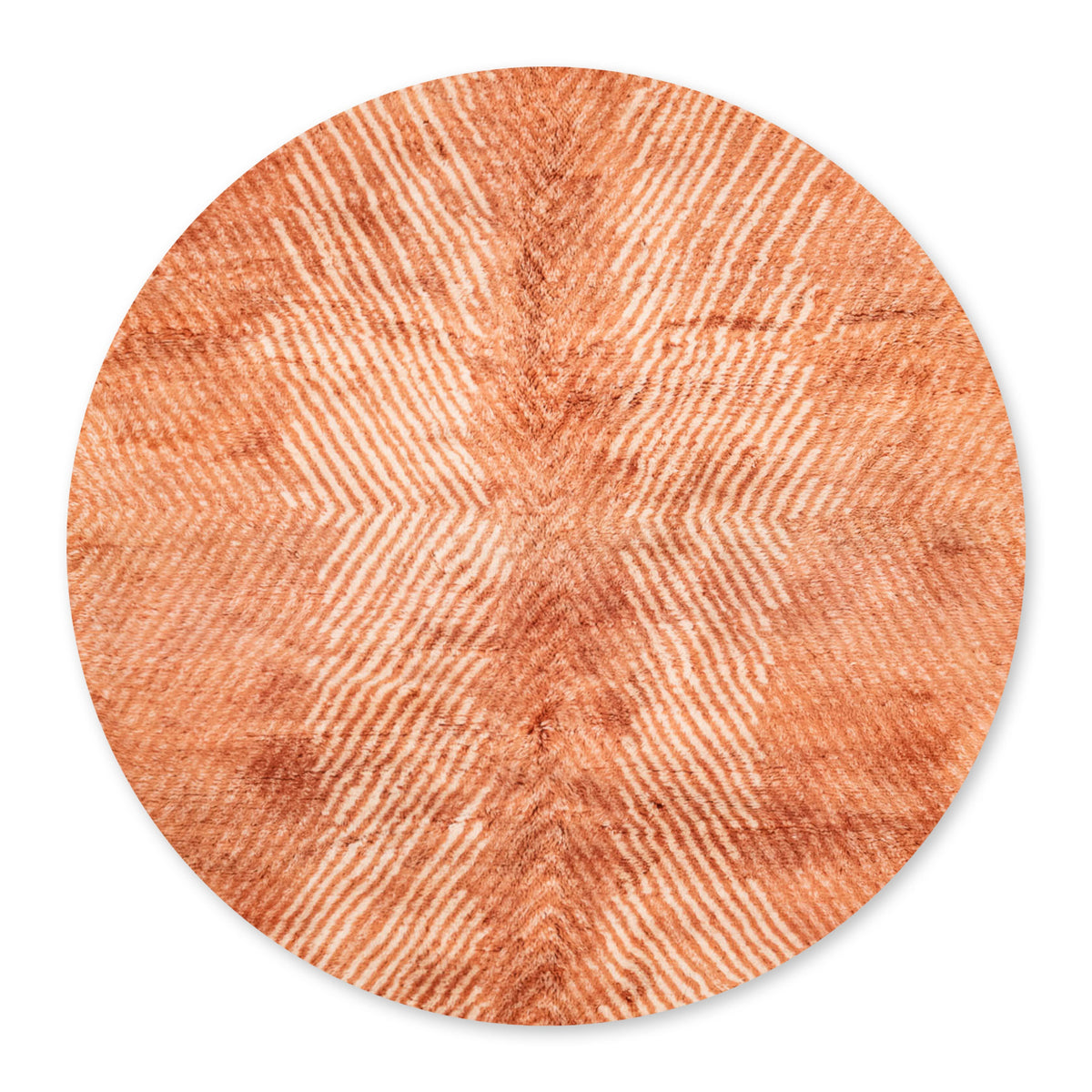 Zeste d'orange Rond - Luxueux tapis Berbère shaggy