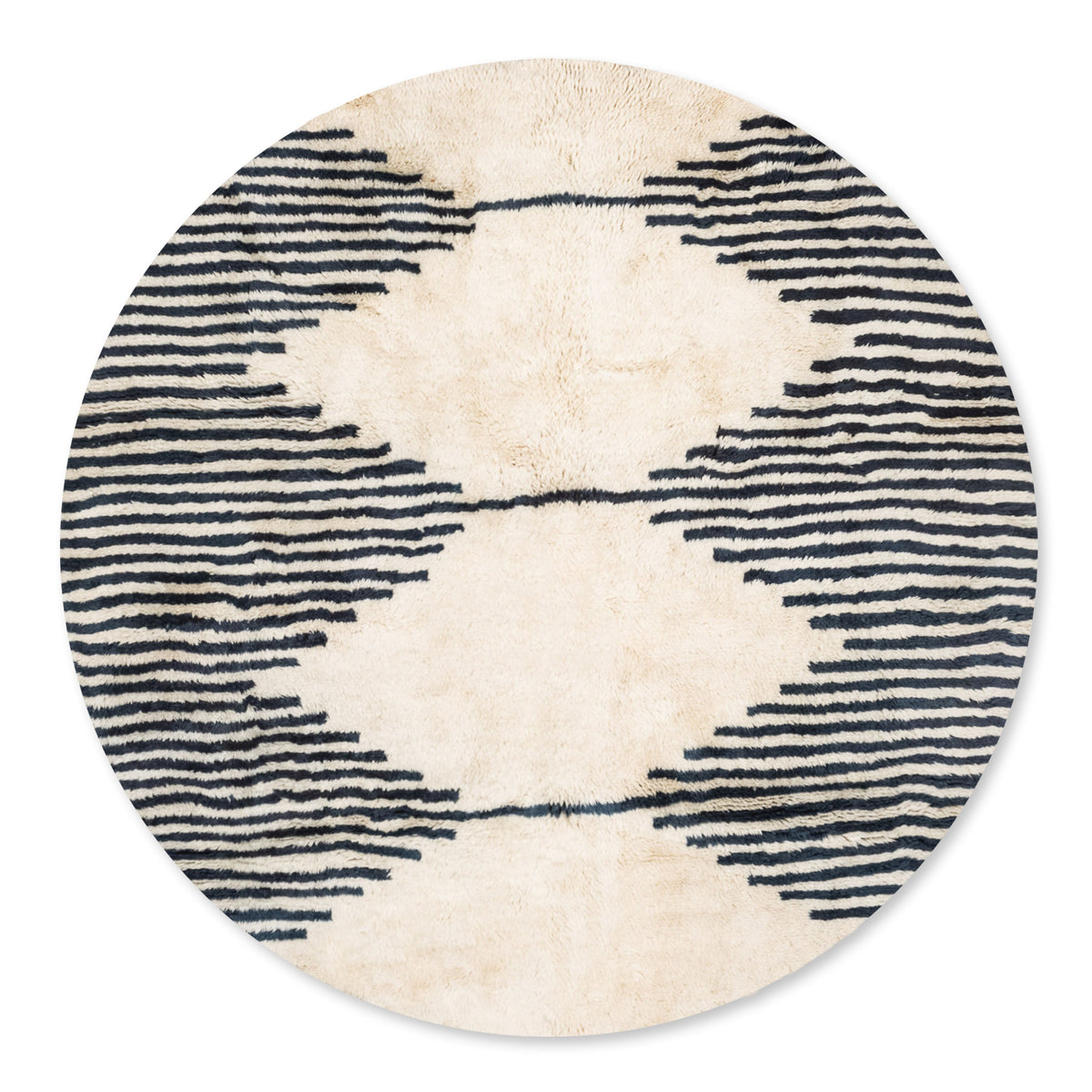 Connexion Symétrique Rond - Luxueux tapis Berbère shaggy