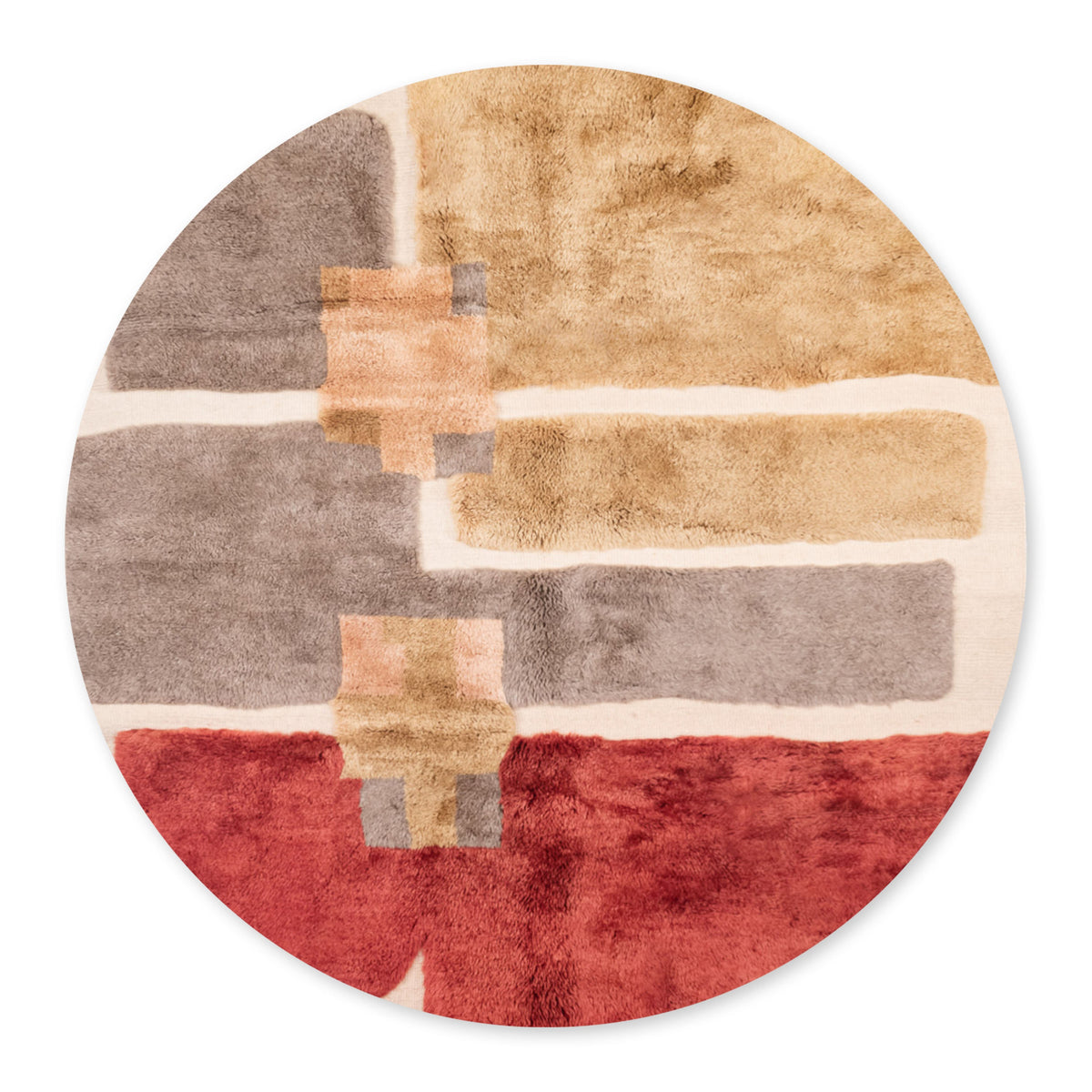 Messy Painting Rond - Luxueux tapis Berbère shaggy