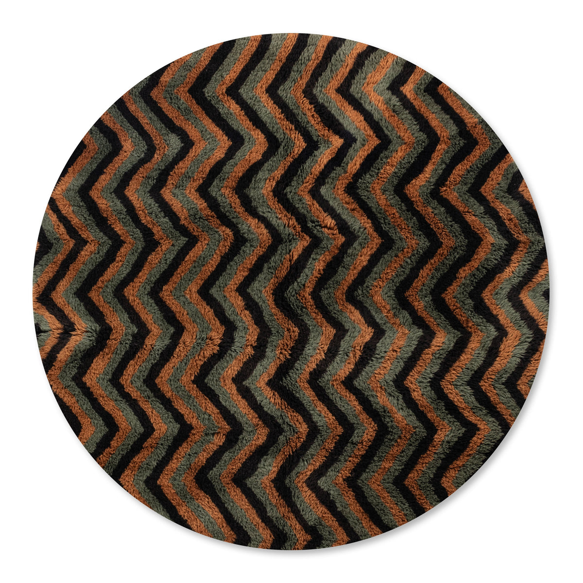 Piste Sinueuse Rond - Luxueux tapis Berbère shaggy