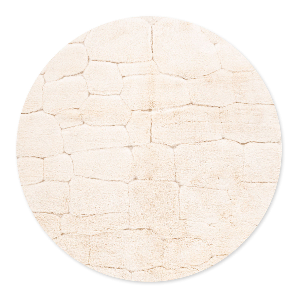 Ciel nuageux Rond - Luxueux tapis Berbère shaggy
