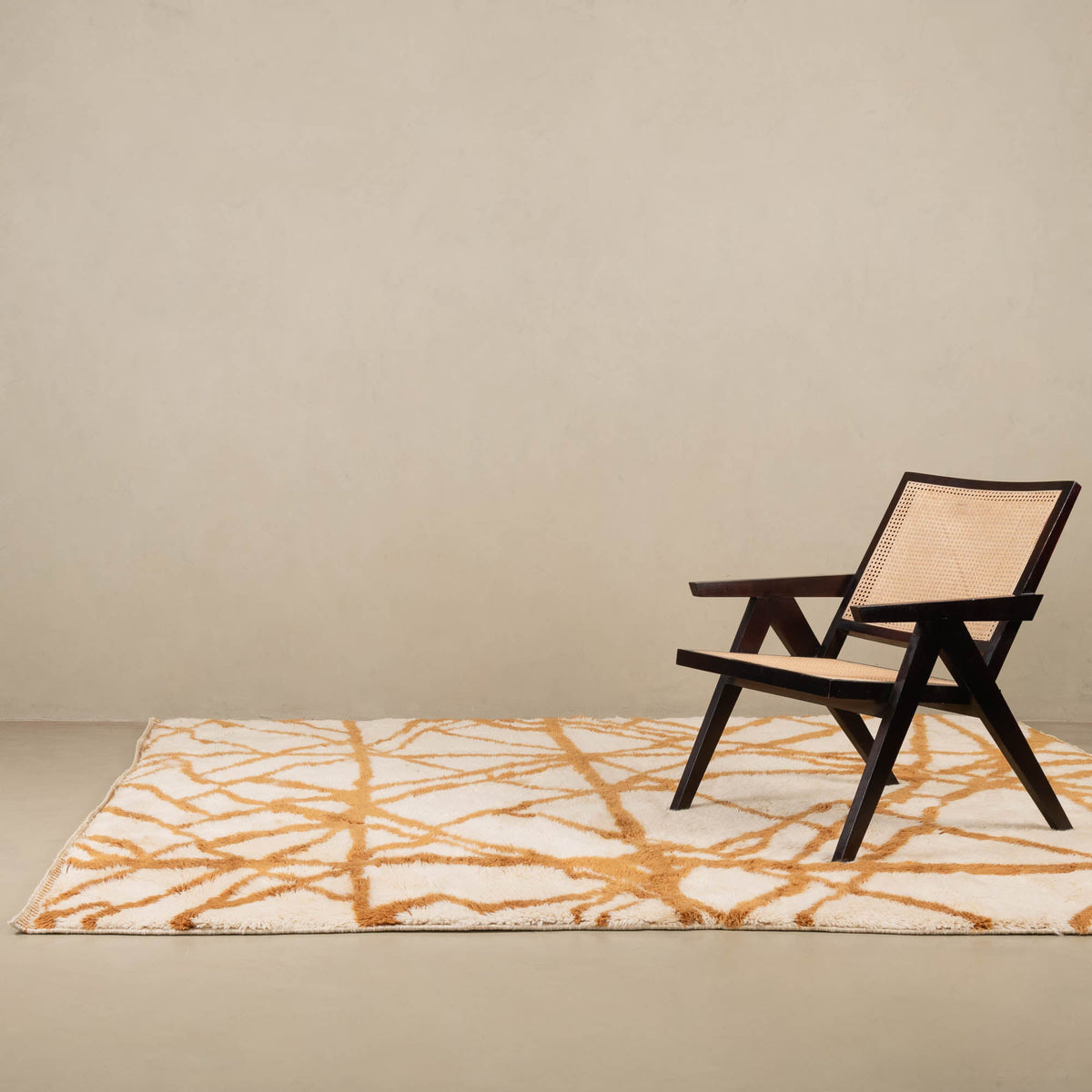 Intersections d'or - Luxueux tapis Berbère shaggy