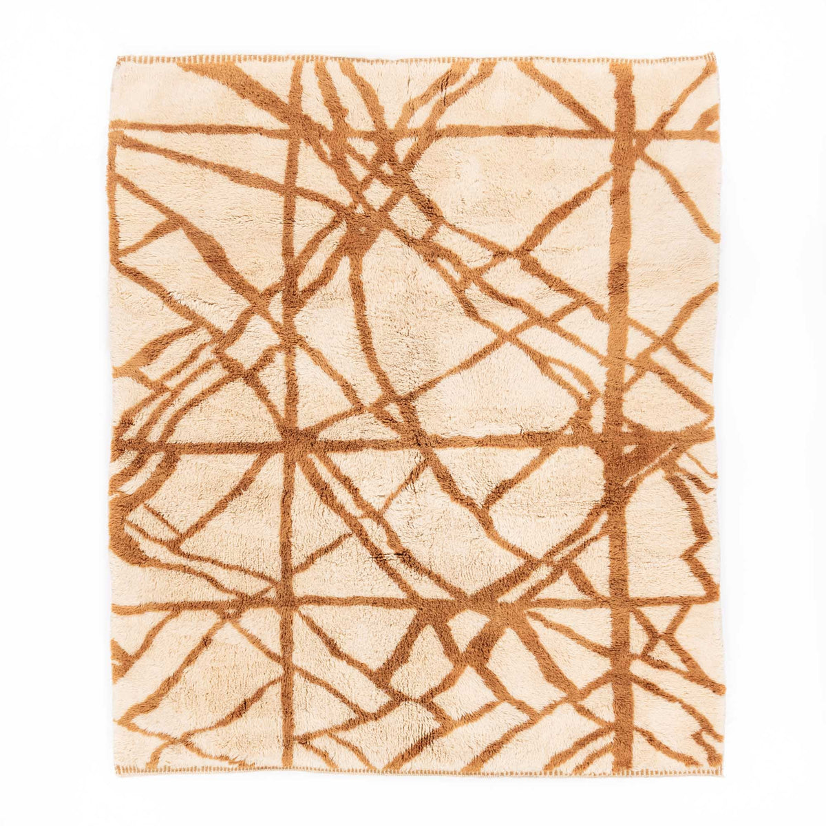 Intersections d'or - Luxueux tapis Berbère shaggy