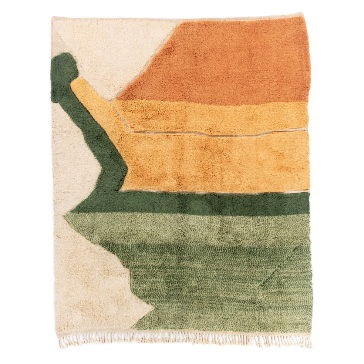 Dune Verdoyante - Luxueux tapis Berbère shaggy