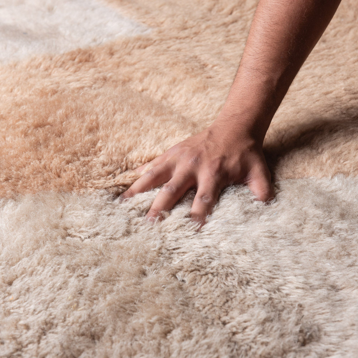 Peach Fossil - Luxueux tapis Berbère shaggy