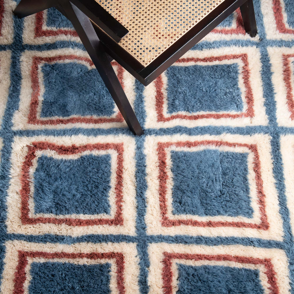 Carrés Kaleido - Luxueux tapis Berbère shaggy