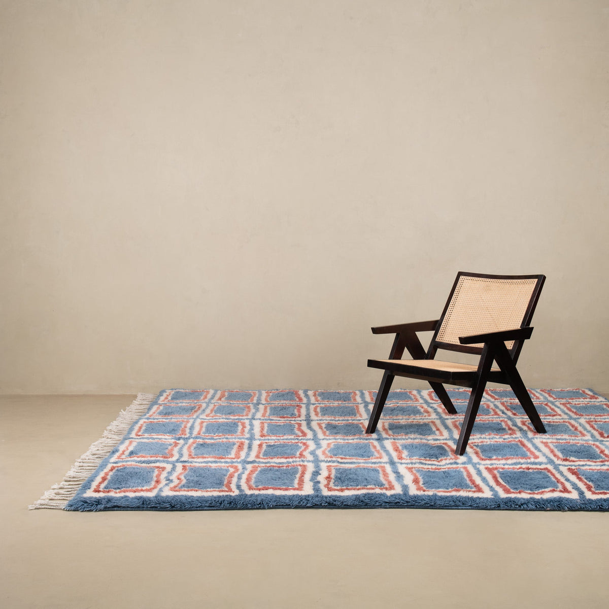 Carrés Kaleido - Luxueux tapis Berbère shaggy