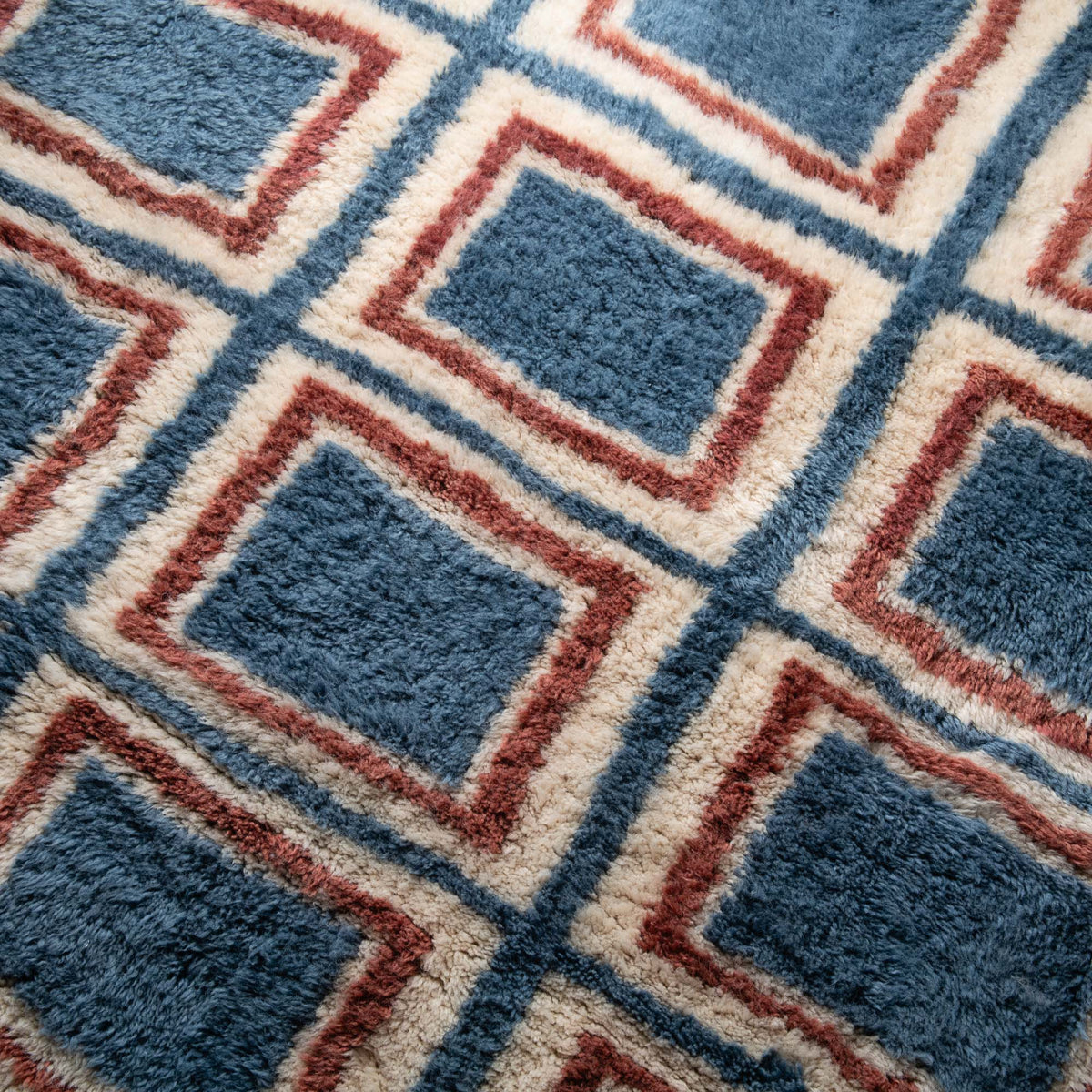 Carrés Kaleido - Luxueux tapis Berbère shaggy