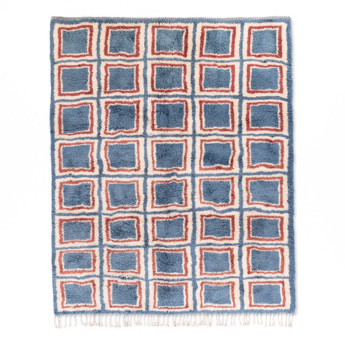 Carrés Kaleido - Luxueux tapis Berbère shaggy