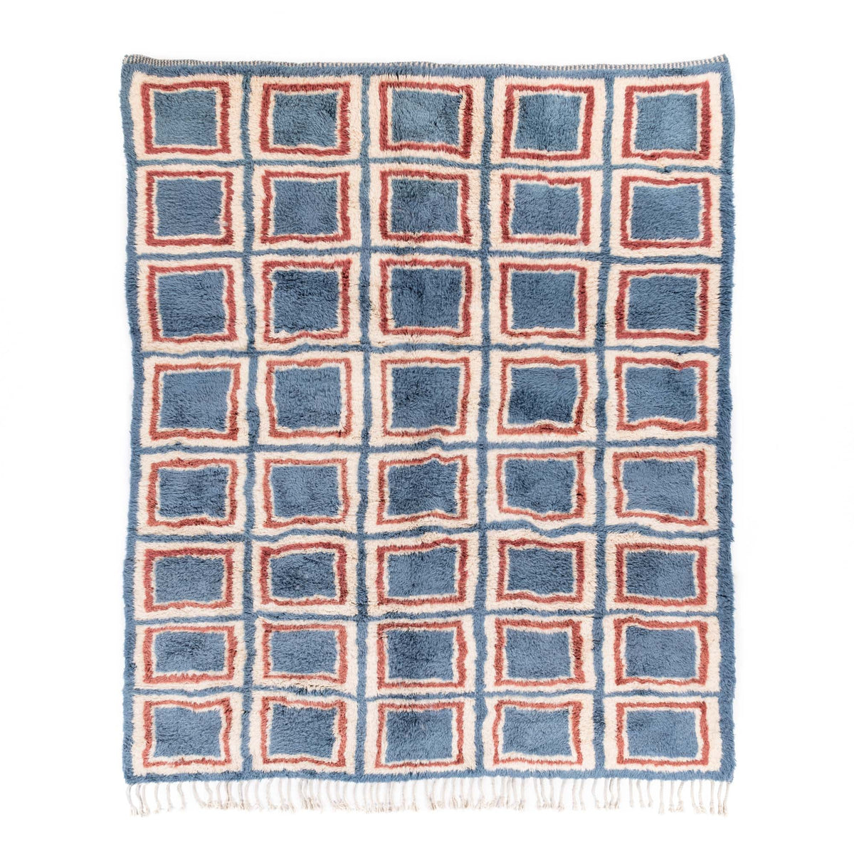 Carrés Kaleido - Luxueux tapis Berbère shaggy