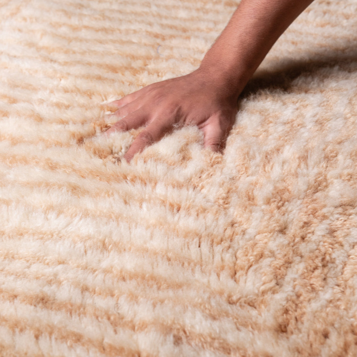 Centre De Gravité Rond - Luxueux tapis Berbère shaggy