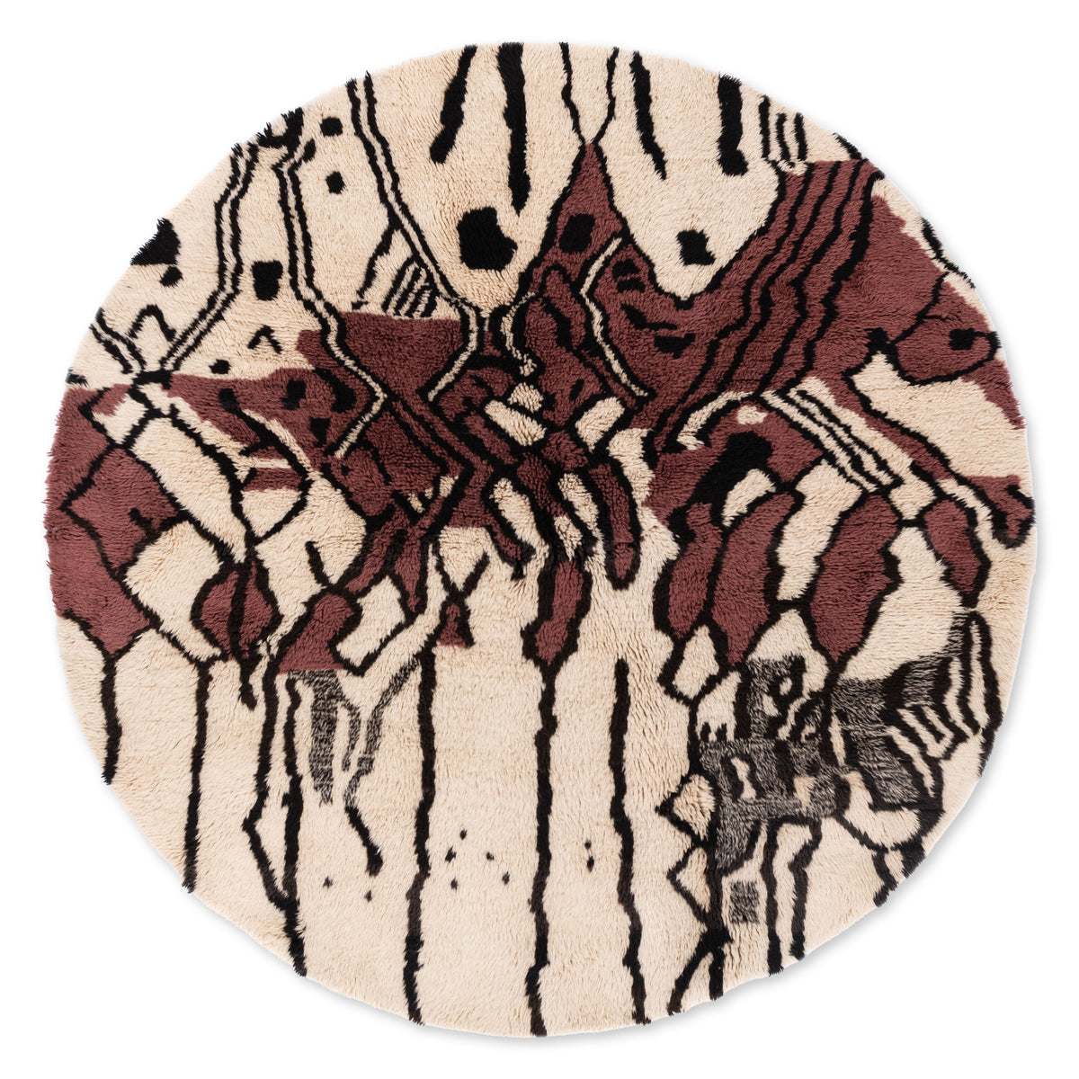L'Afrique authentique Rond - Luxueux tapis Berbère shaggy