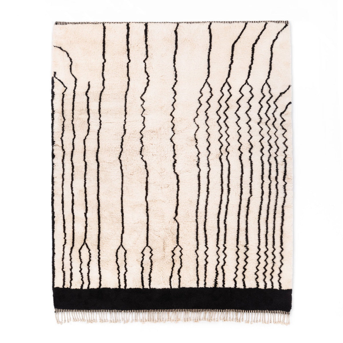 Rivières d'encre - Luxueux tapis Berbère shaggy