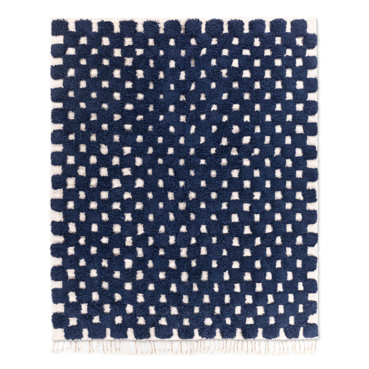 Nowara Bleu Profond - Tapis Berbère shaggy