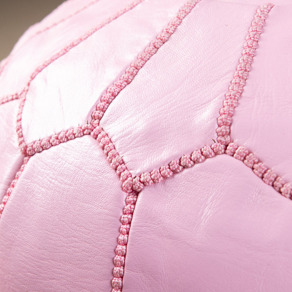 Pouf Marocain Authentique en cuir - Rose