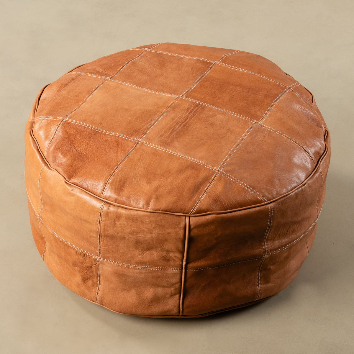 Pouf Marocain Authentique en cuir