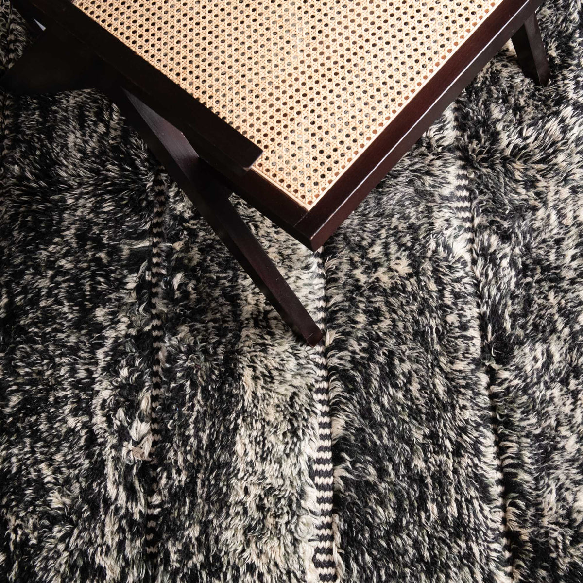 Promenade Nocturne Rond - Luxueux tapis Berbère shaggy