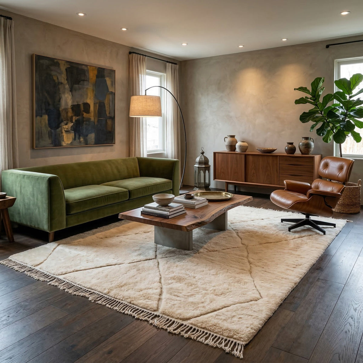 Parallèle - Luxueux tapis Berbère shaggy