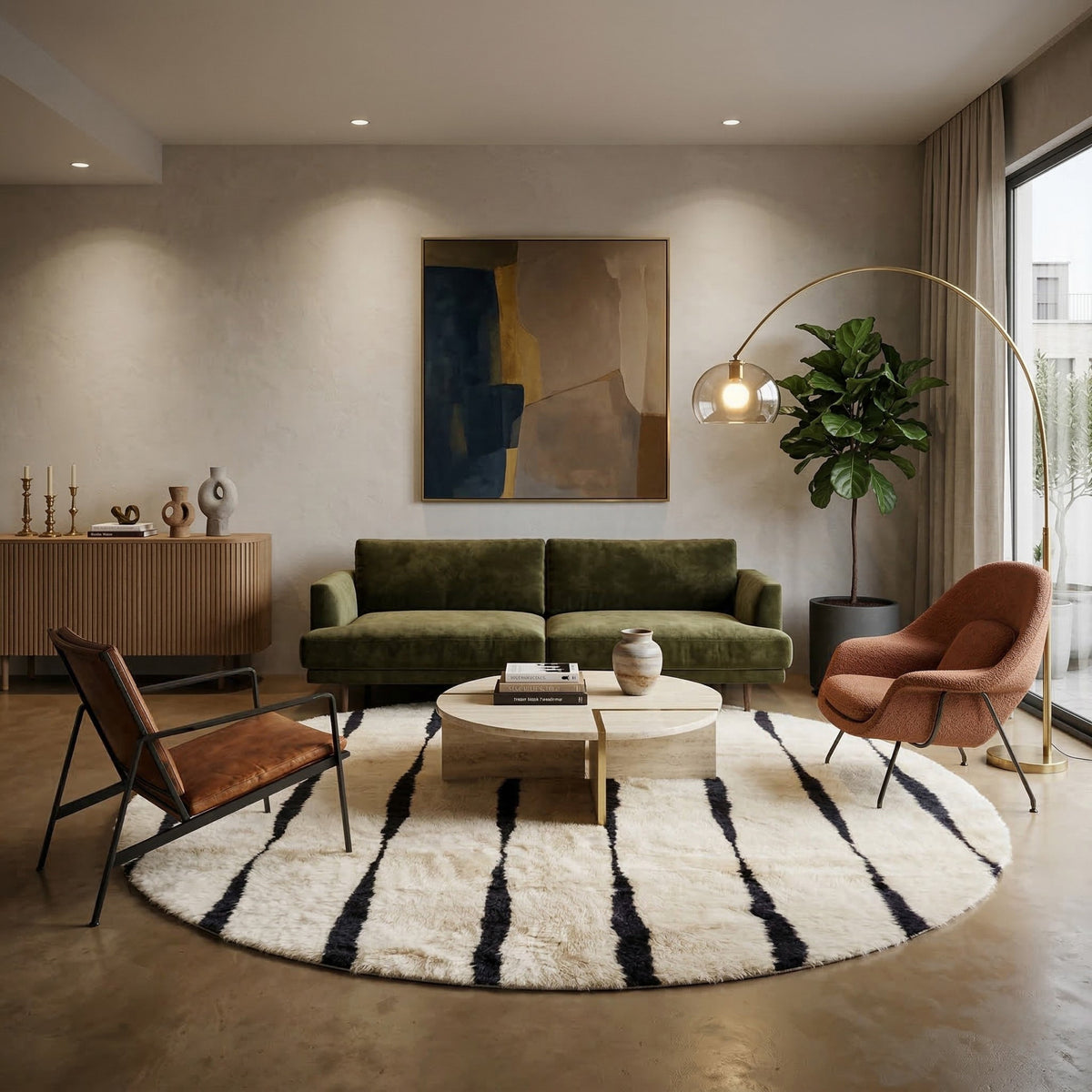 Rythme Élégant  - Luxueux tapis Berbère shaggy