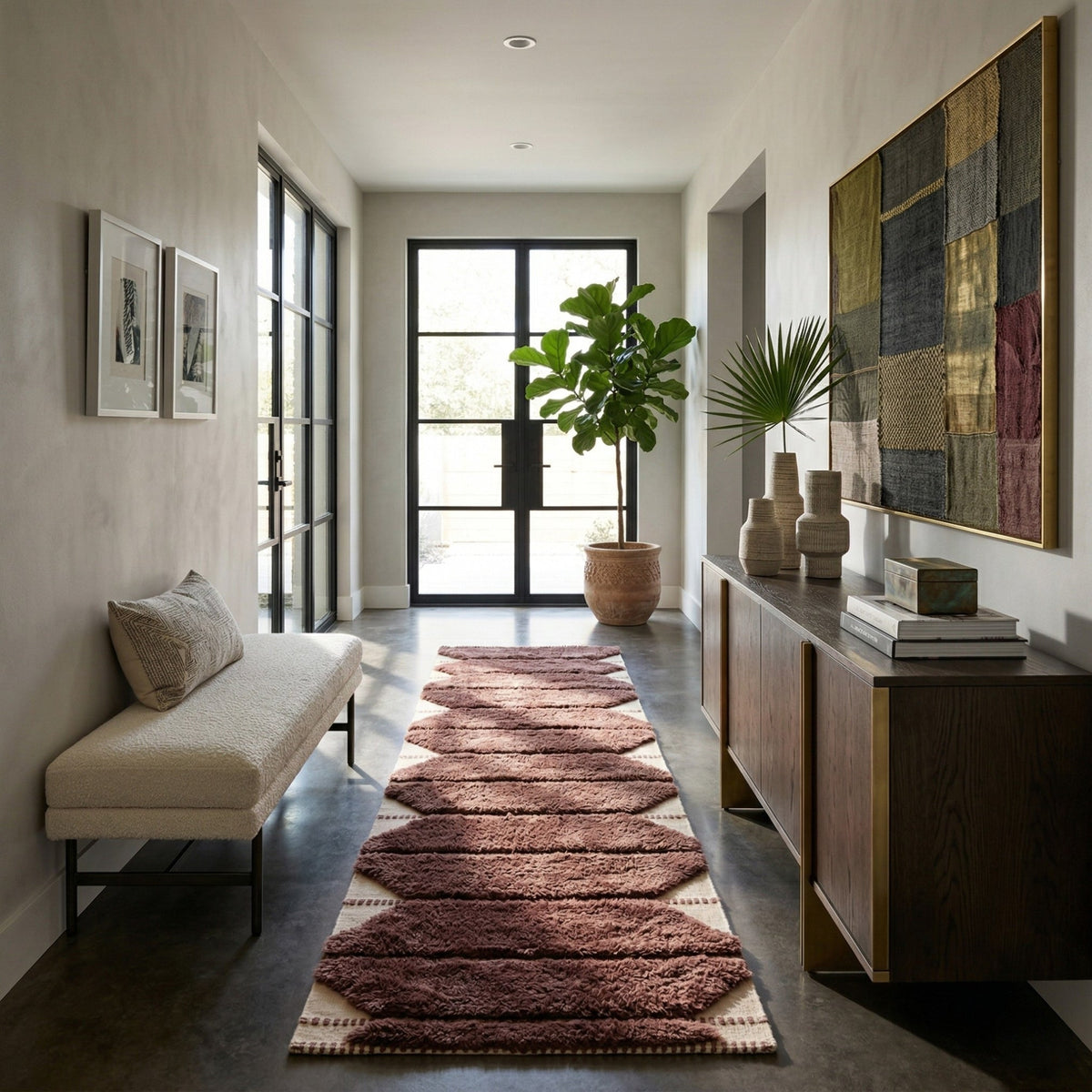 Terre Rouge  - Luxueux Tapis Mrirt de Couloir "Exclusif"