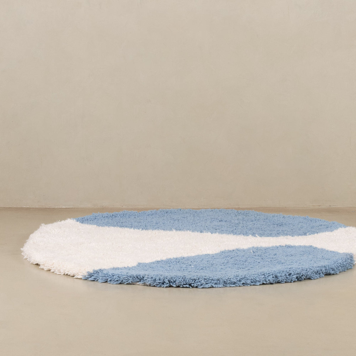 Salaam Bleu Océan Rond - Tapis Berbère shaggy