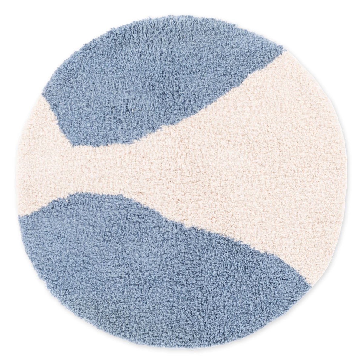 Salaam Bleu Océan Rond - Tapis Berbère shaggy
