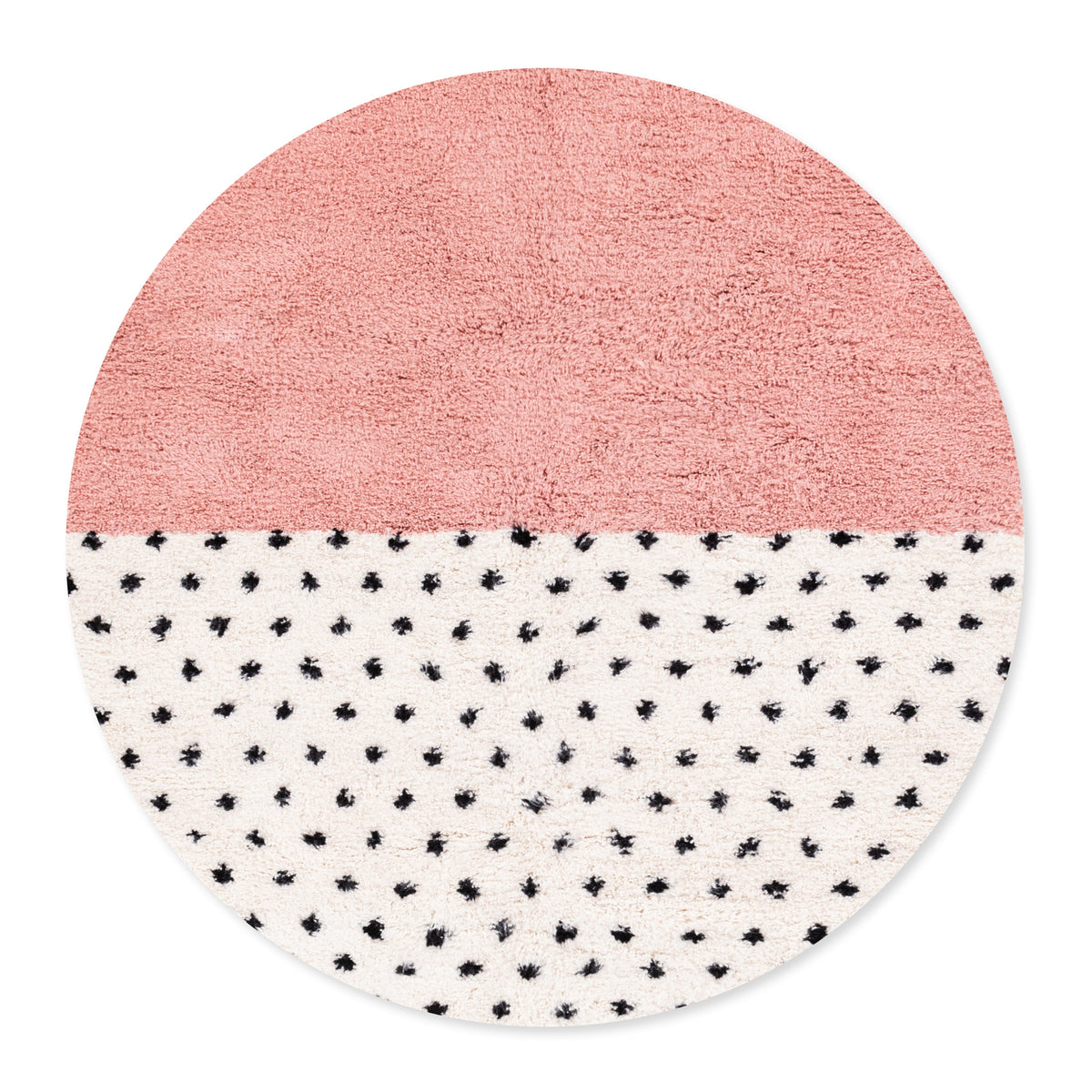 Nouriya Rose Rond - Tapis Berbère shaggy