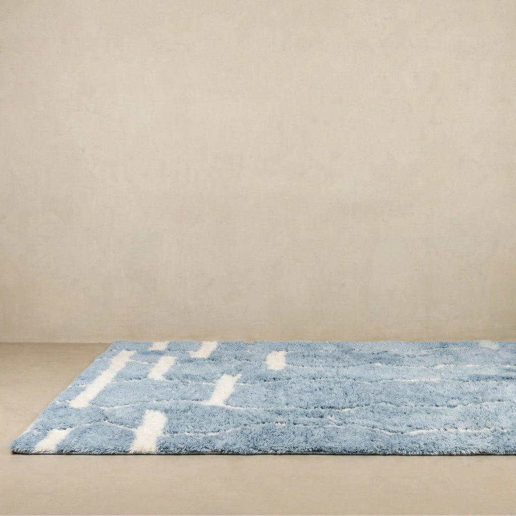 Bleu Sienne - Luxueux tapis Berbère shaggy