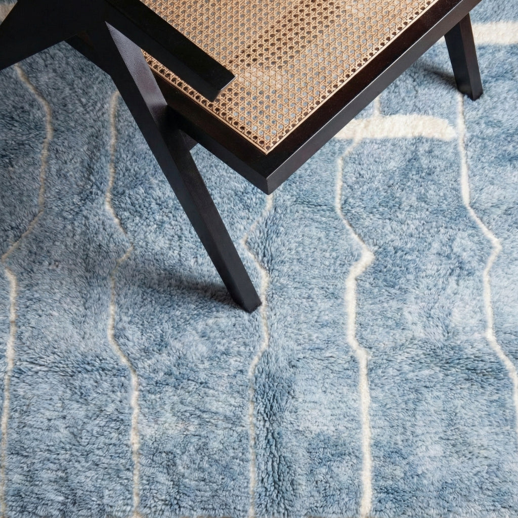 Bleu Sienne - Luxueux tapis Berbère shaggy